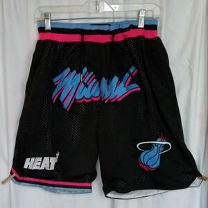 Miami Heat Black Pink Teal Men's Basketball Shorts